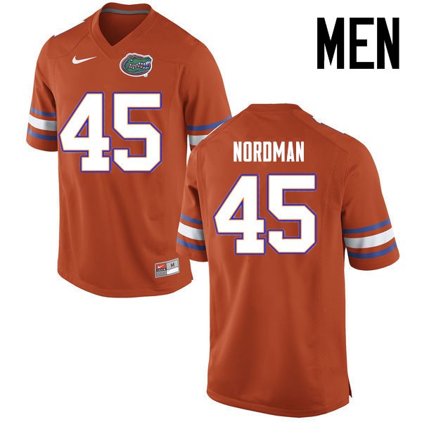 Florida Gators Men #45 Charles Nordman College Football Jerseys Orange
